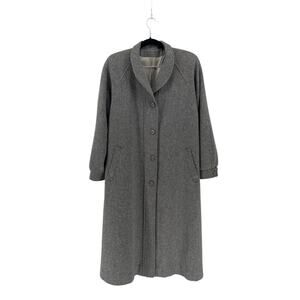 Vintage L.C. Mae Gray 4-Button Long Wool Coat - Plus Size 16